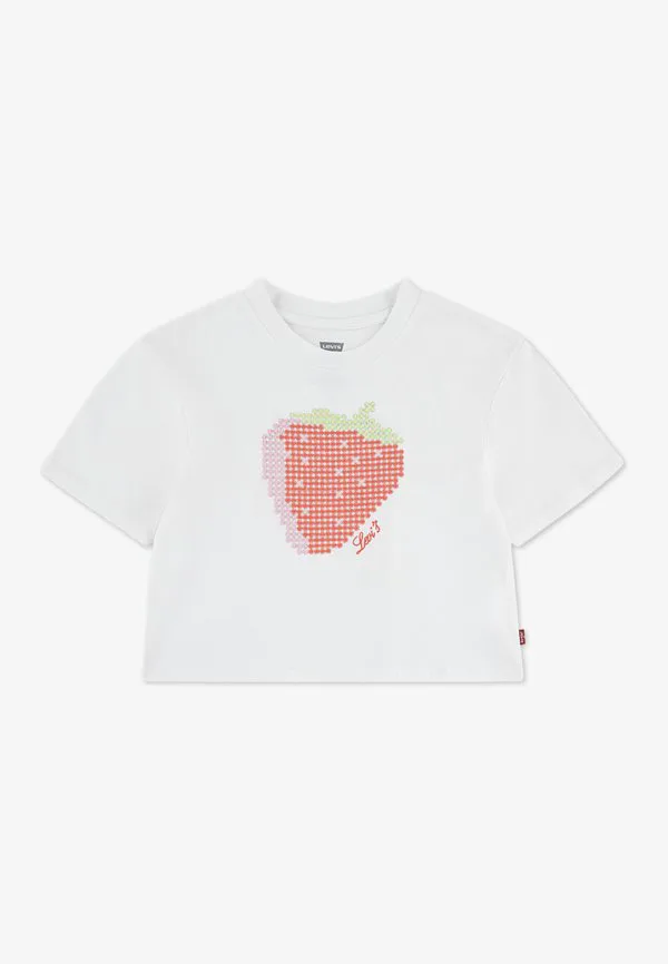 Футболка с принтом клубники Levi'S, Bright White