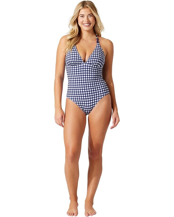 

Купальник Tommy Bahama Summer Floral Reversible Cross-Back One-Piece, цвет Mare Navy Reversible