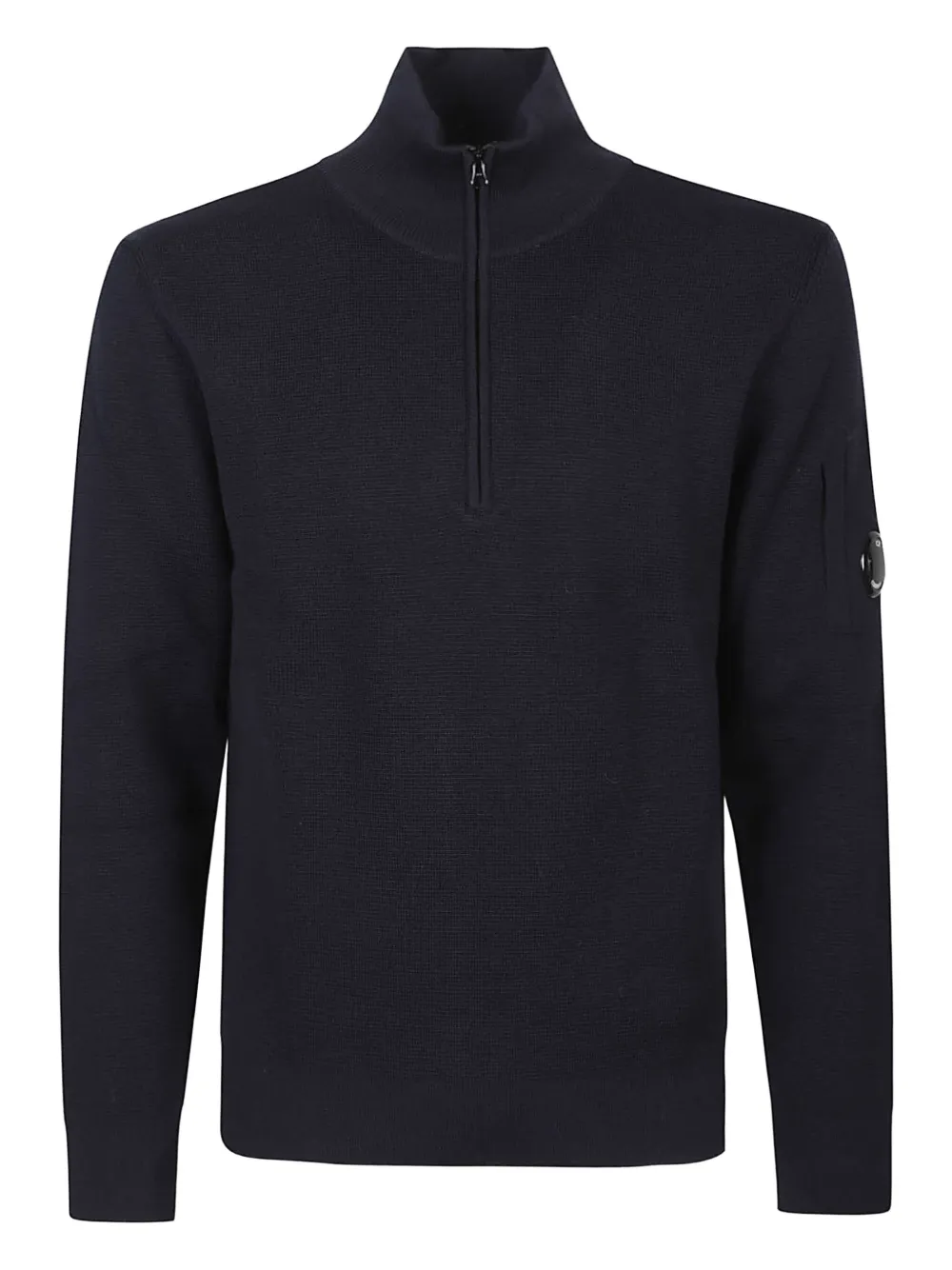 

Шерстяной свитер с воротником на молнии C.P. Company, черный