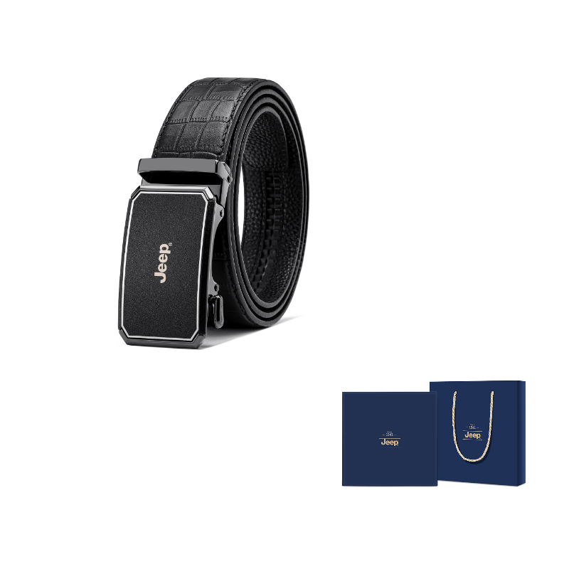 

Ремень мужской из коровьей кожи Gunmetal 3,5 см Jeep, gunmetal-crocodile pattern