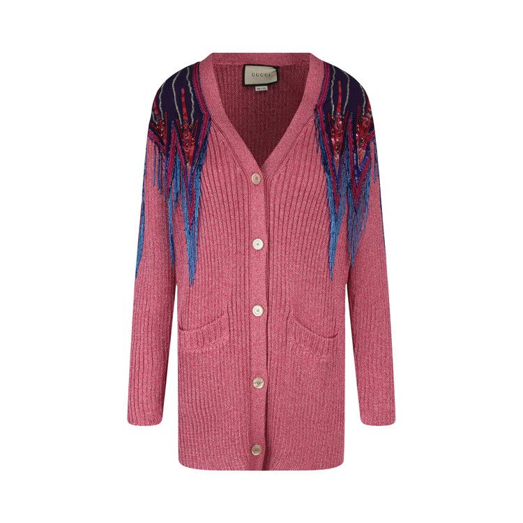 

Кардиган Gucci Sequin And Fringe Cardigan, Pink