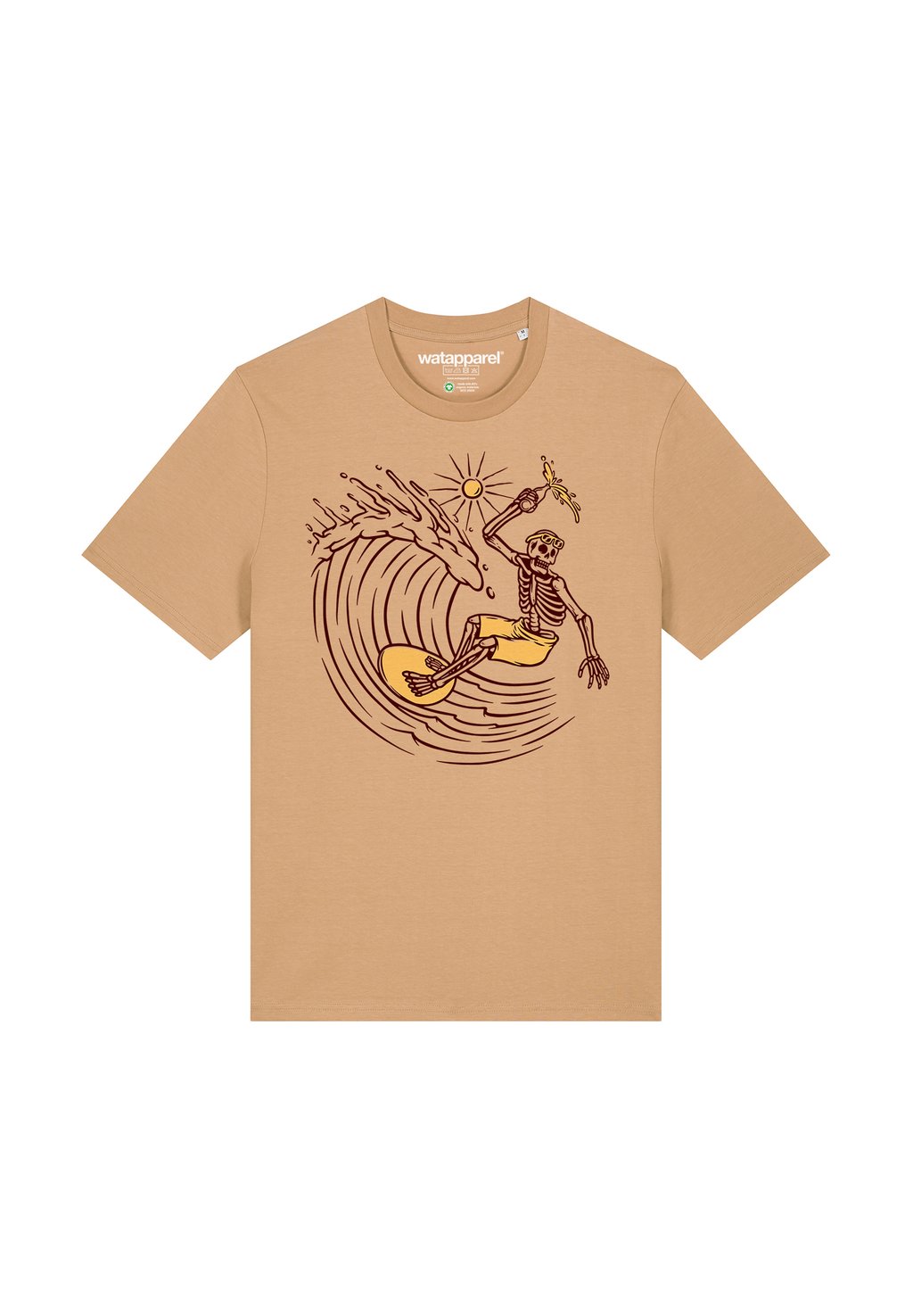

Футболка с принтом SURFING FOR LIFE watapparel, бежевый