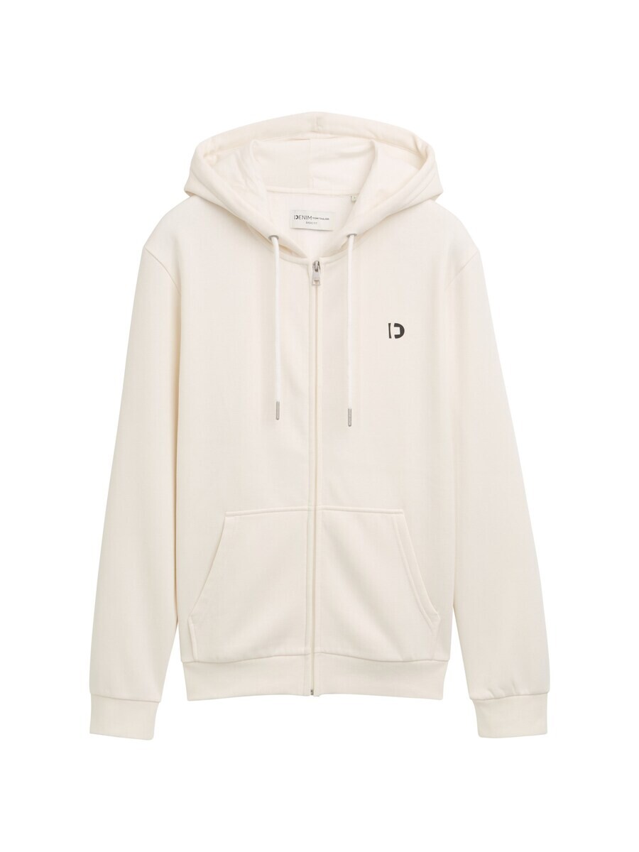

Толстовка с капюшоном на молнии TOM TAILOR DENIM Zip-Up Hoodie, натуральный белый