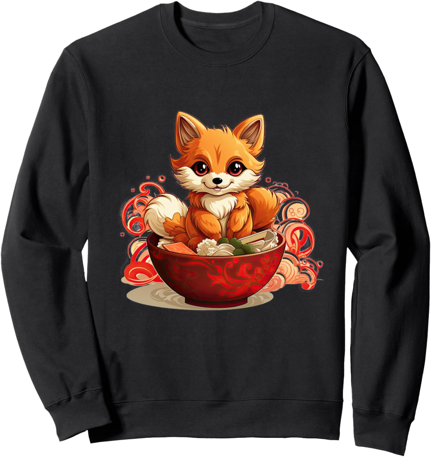 

Толстовка Japanese Ramen Eating Animal Design, черный