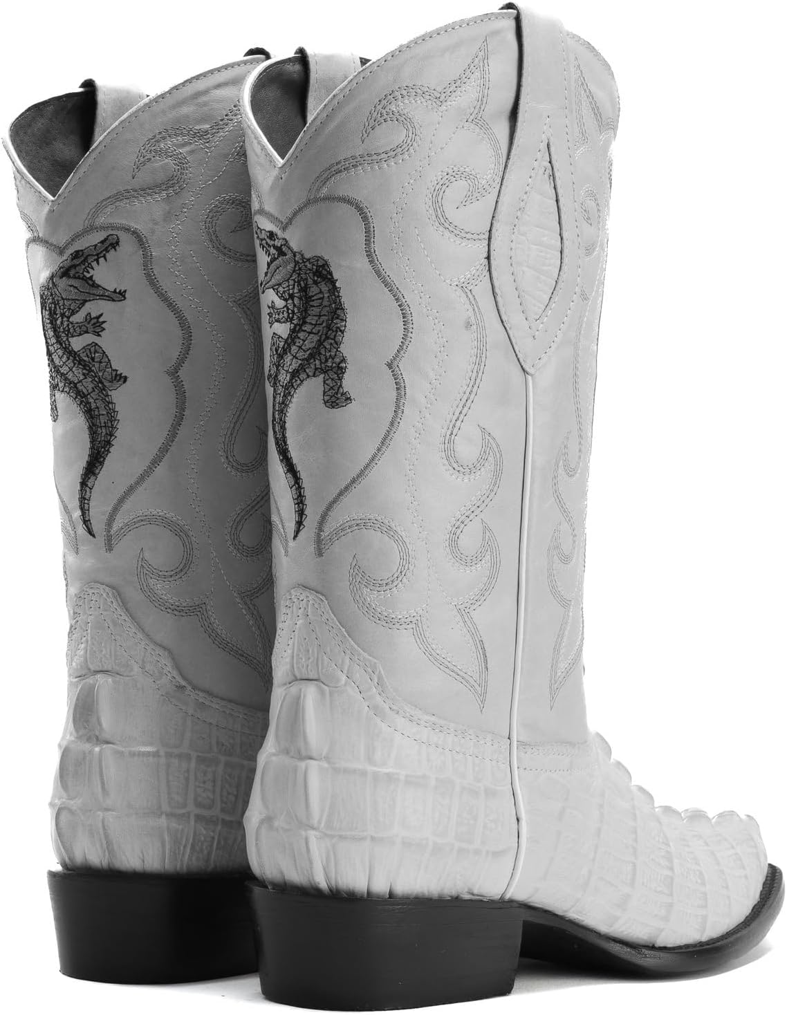 Мужские вестерн-сапоги Joe Boots 904 Classic с экзотическим принтом каймана, натуральная кожа, носок J, кожа подошва Joe Exclusive, Bone — фото 4