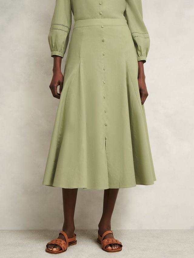 

Юбка Emberlynn из роскошного льна Hobbs, Pale Sage