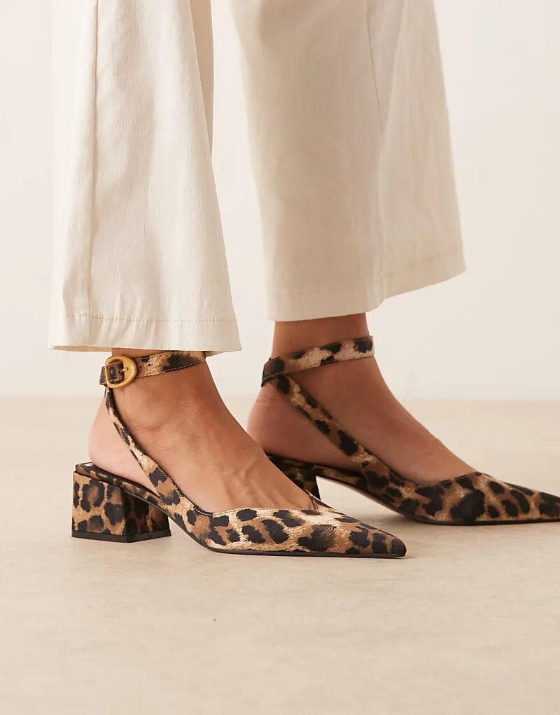 Туфли Sienna на среднем каблуке с леопардовым принтом от ASOS DESIGN