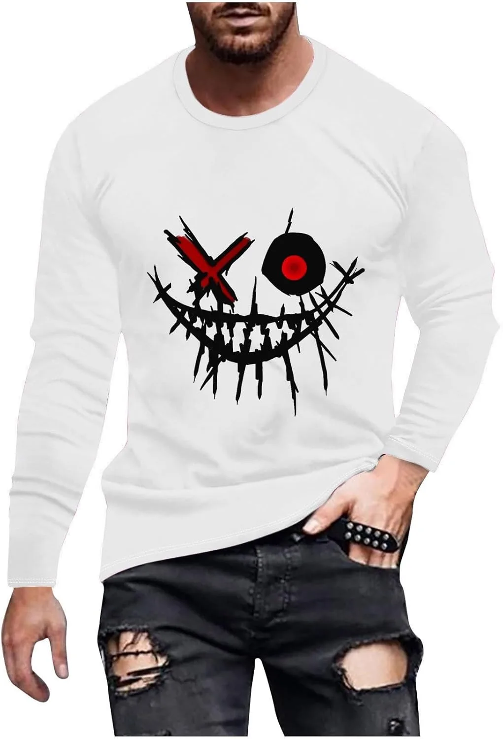 

Футболка с принтом X-Eyes-Face в стиле хипстер Uillui