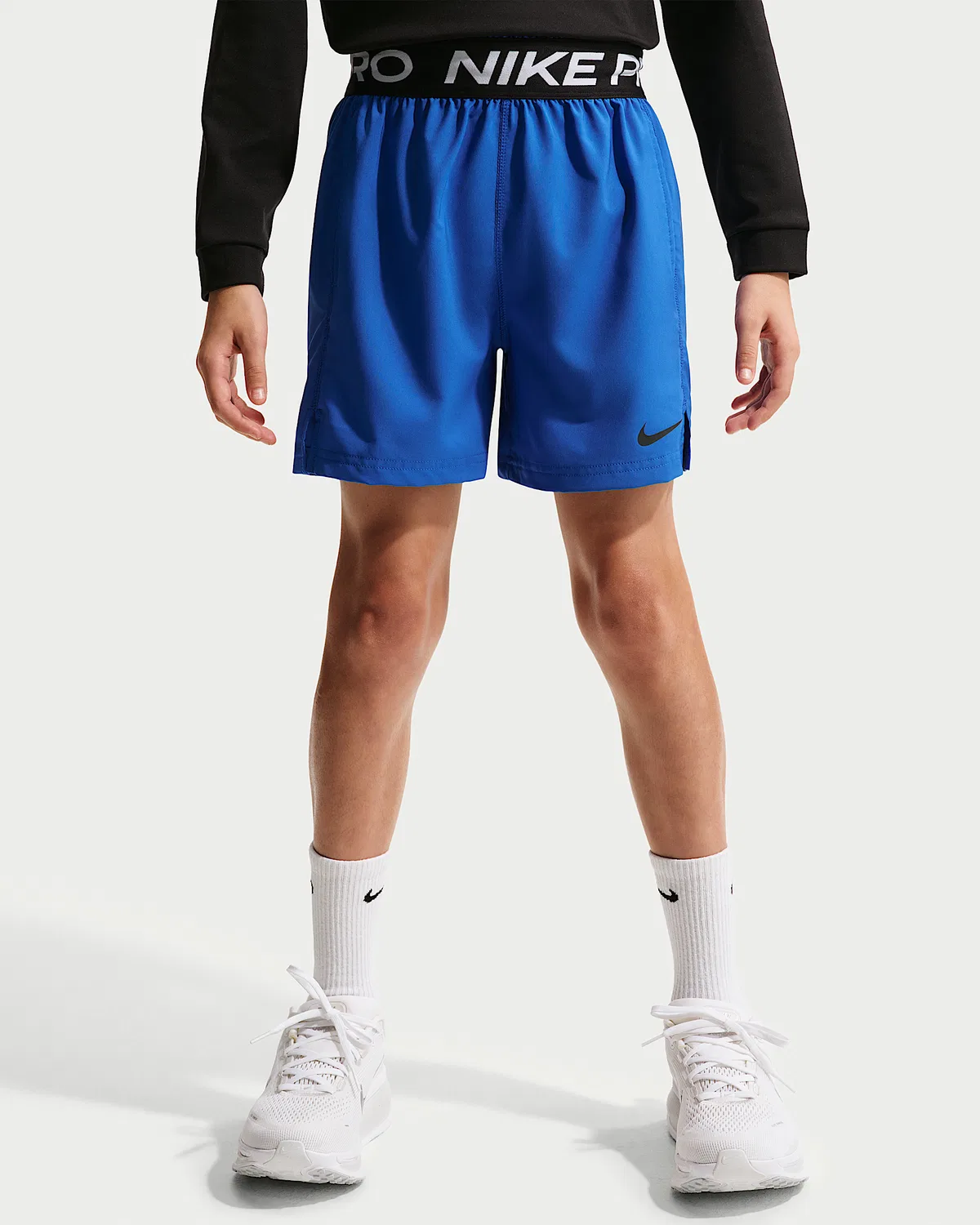 Детские тренировочные шорты Nike Pro Dri-FIT для мальчиков, Game Royal/White/Black — фото 2