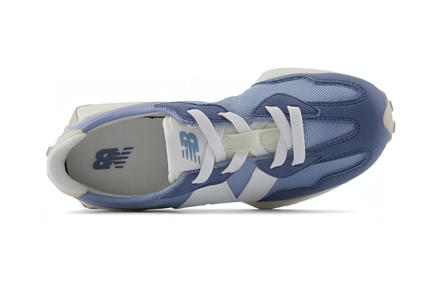 New Balance NB 327 Износостойкие, дышащие низкие детские повседневные кроссовки серо-синего цвета для детей от 3 до 7 лет — фото 4