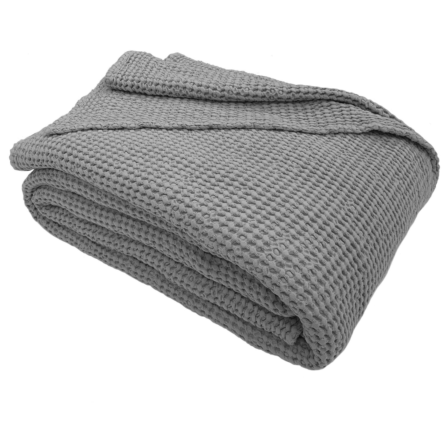 

Покрывало из сотового хлопка StoneWashed без глажки - Энтони Bianca, серый, Piazza e Mezza
