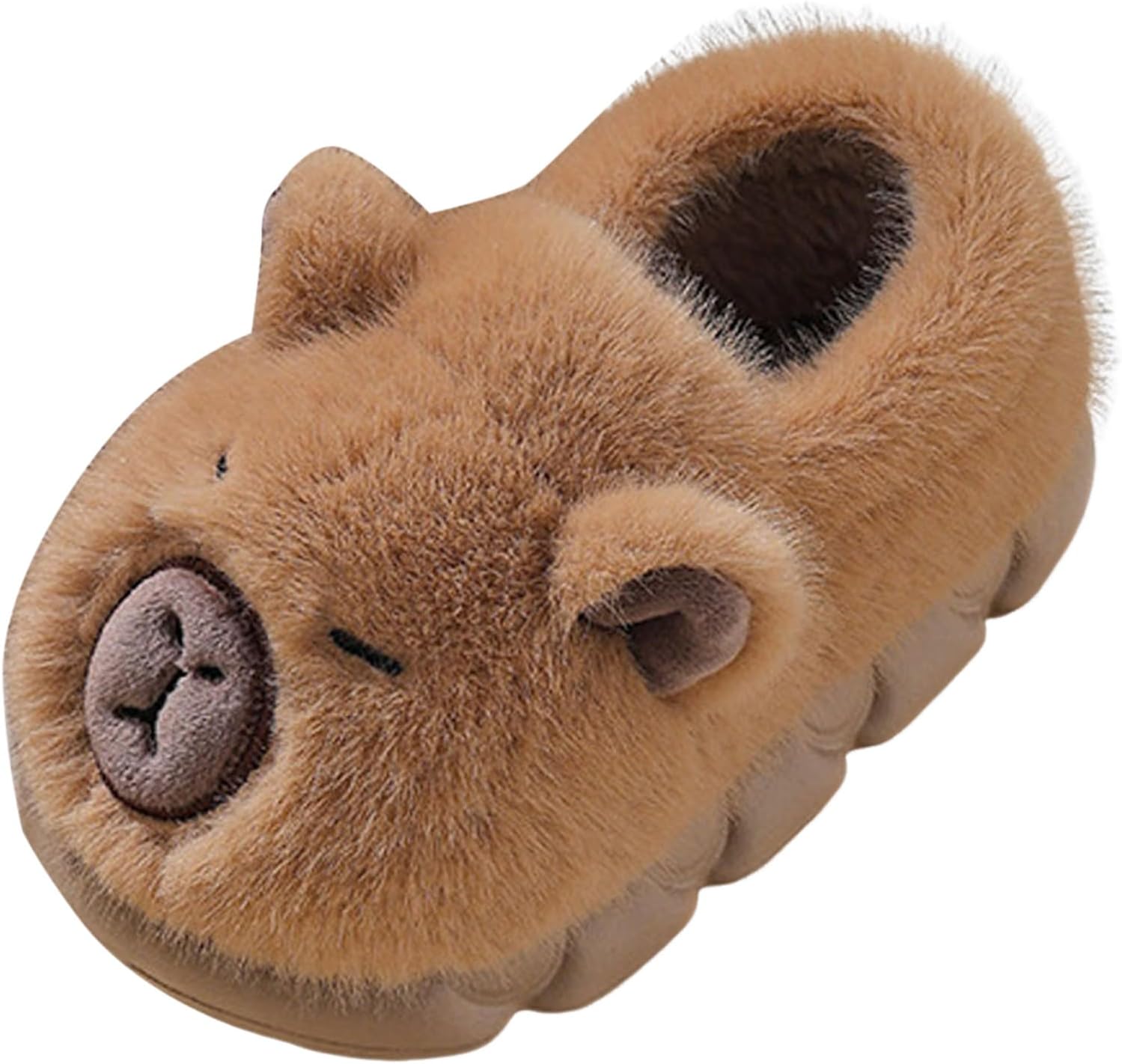 

Детские тапочки IWIHMIV для мальчиков и девочек, плюшевые, для дома, спальни, с мягкой подошвой, милые, из хлопка, теплые, зимние, коричневый