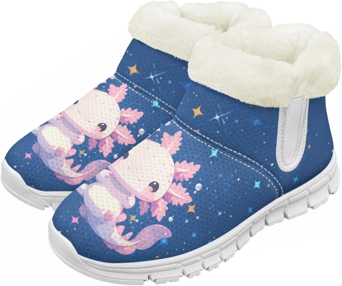 

Детские зимние сапоги для девочек, водонепроницаемые, противоскользящие, для холодной погоды, с искусственным мехом, походные ботинки Goronwyfloyd, Blue Axolotl