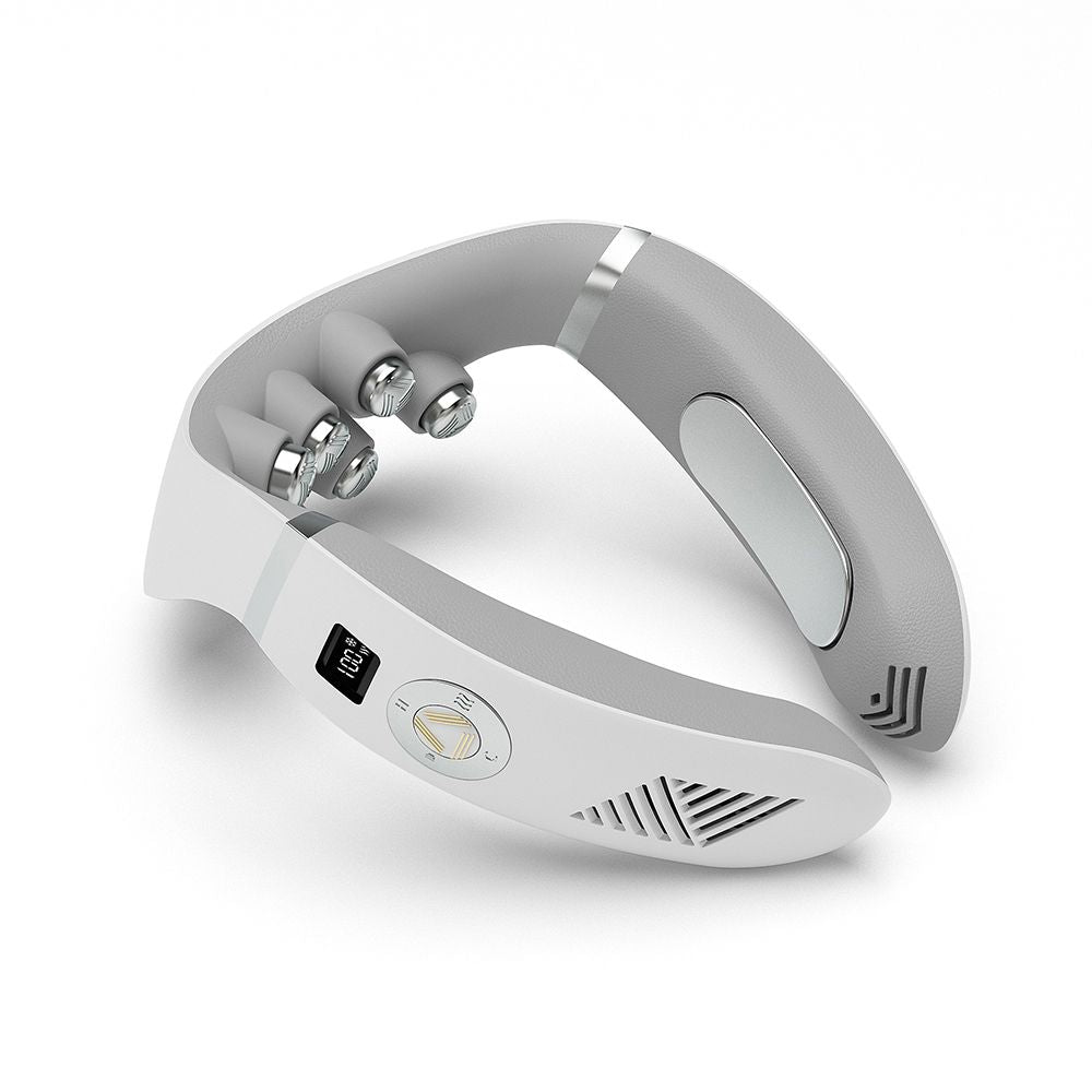 

Терапия холодом и теплом, вибрация, глубокое разминание тканей, регулируемый нагрев и интенсивность, многофункциональный массажер для шеи для домашнего облегчения боли Proxxi, белый