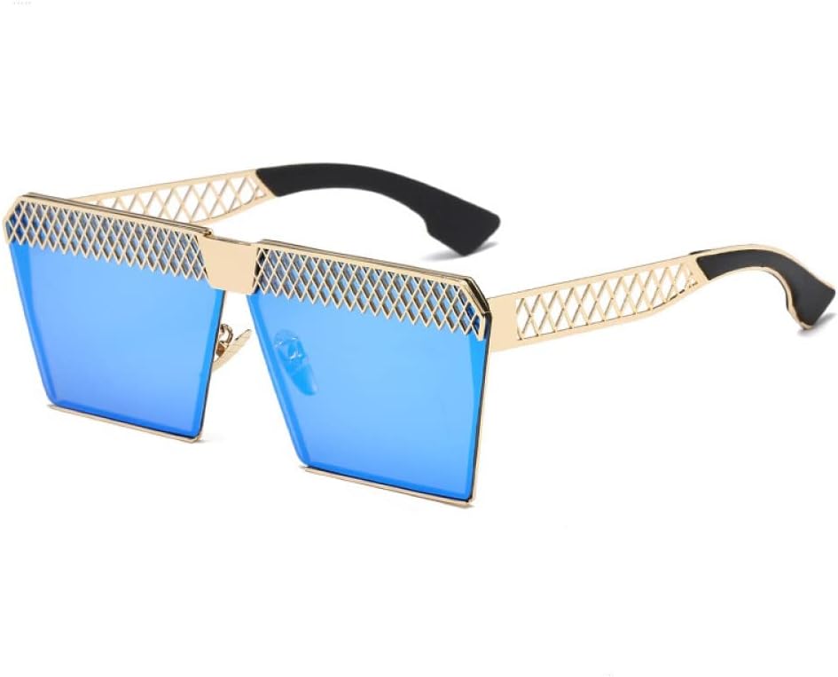 

Большие солнцезащитные очки для женщин и мужчин в стиле ретро, ​​для вождения автомобиля, защита от ультрафиолета UV400, металлические солнцезащитные очки LANGSER, Gold Blue