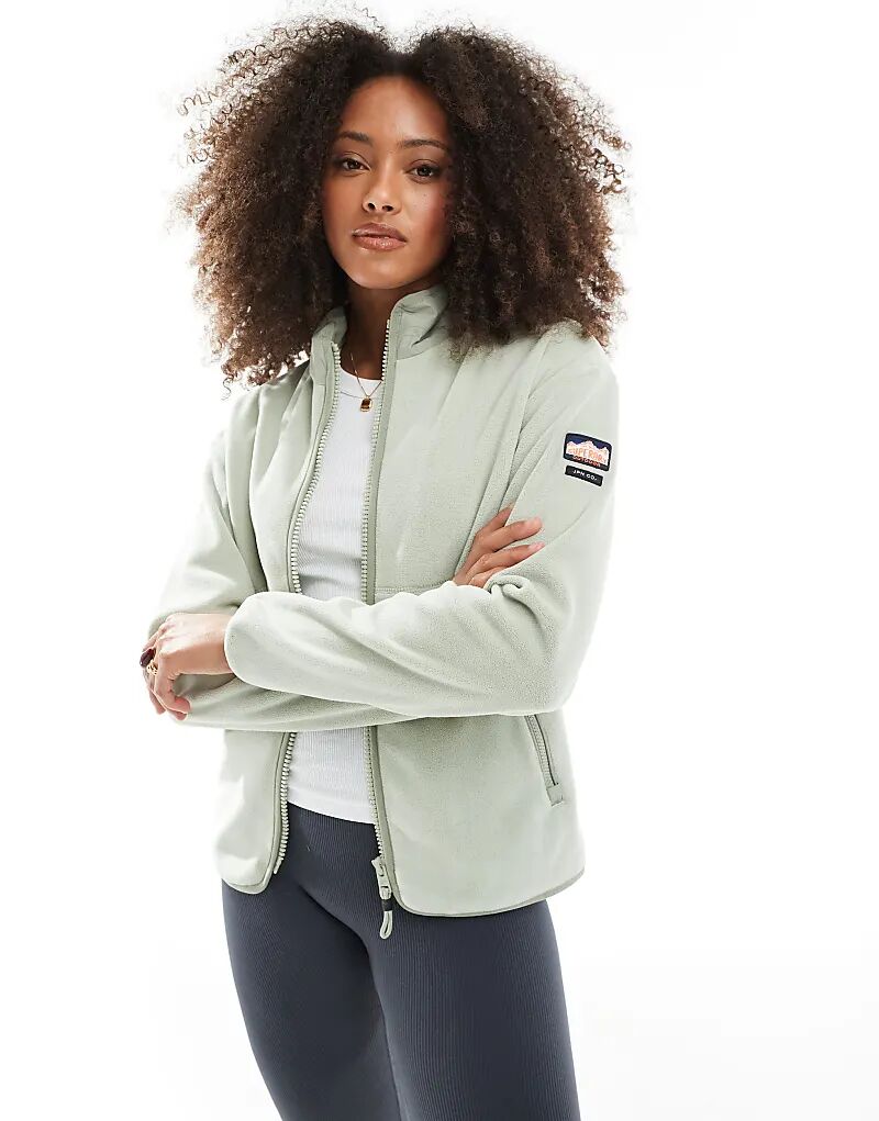 

Флисовая кофта Superdry Active с застежкой-молнией в цвете пыльного шалфея