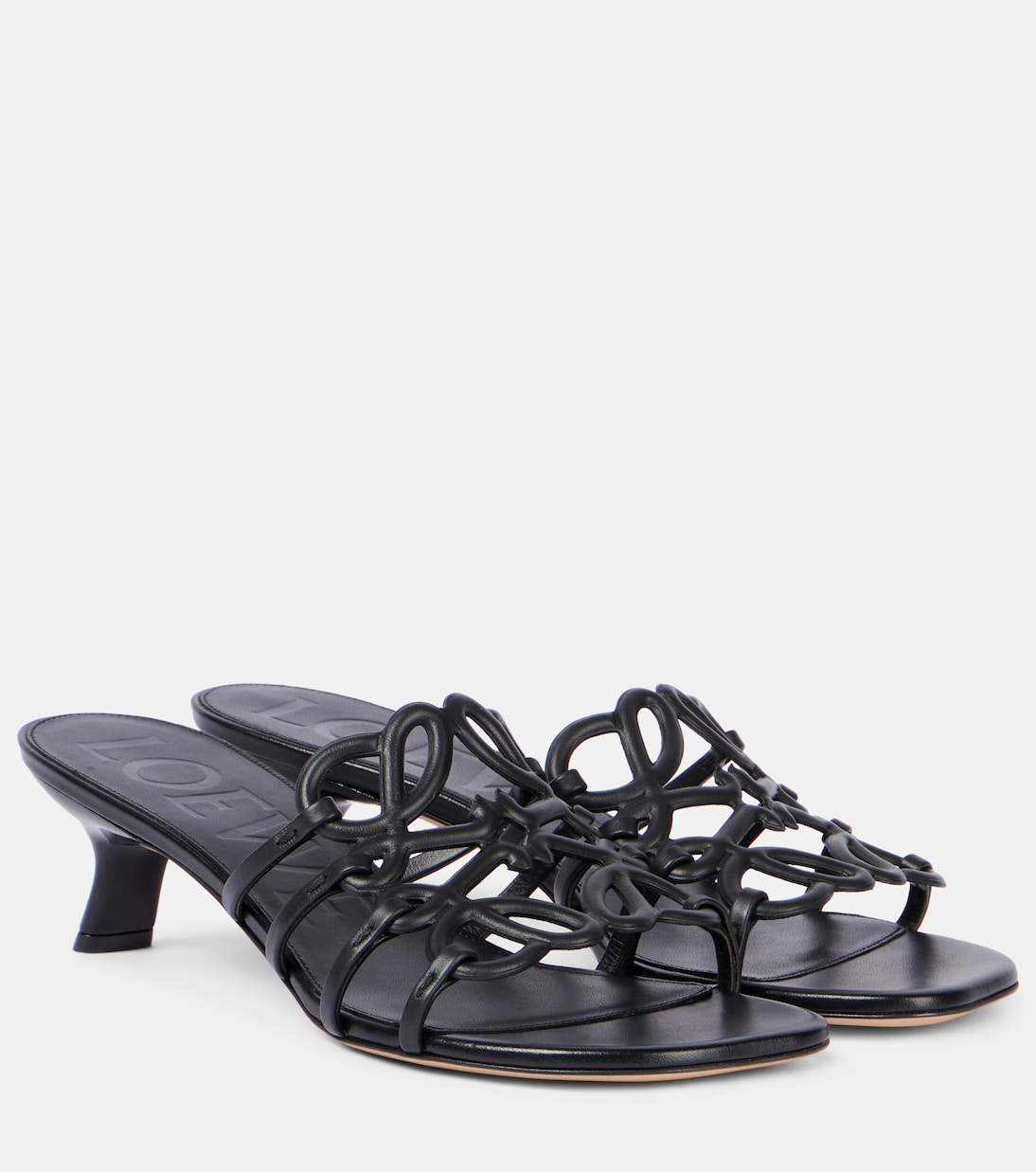 Мулы Paula's Ibiza Petal Anagram из кожи Loewe, черный