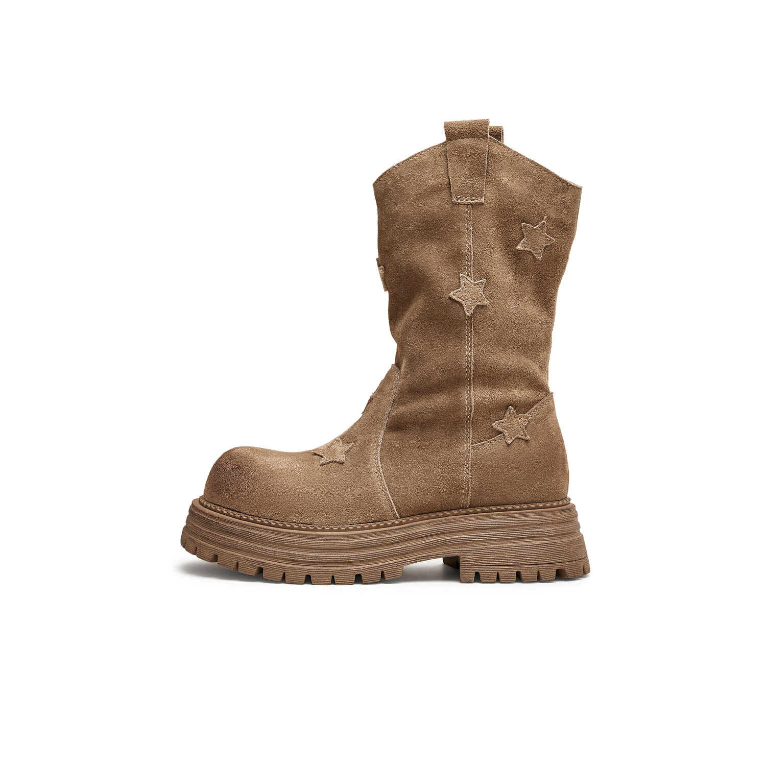 Teenmix Женские замшевые ботинки на шнуровке бежевые, цвет Khaki (Fleece-Lined)