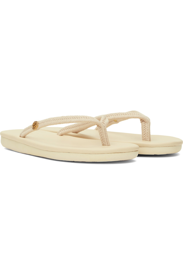 Саионара вьетнамки с верёвочными ремнями Ancient Greek Sandals, бежевый — фото 4