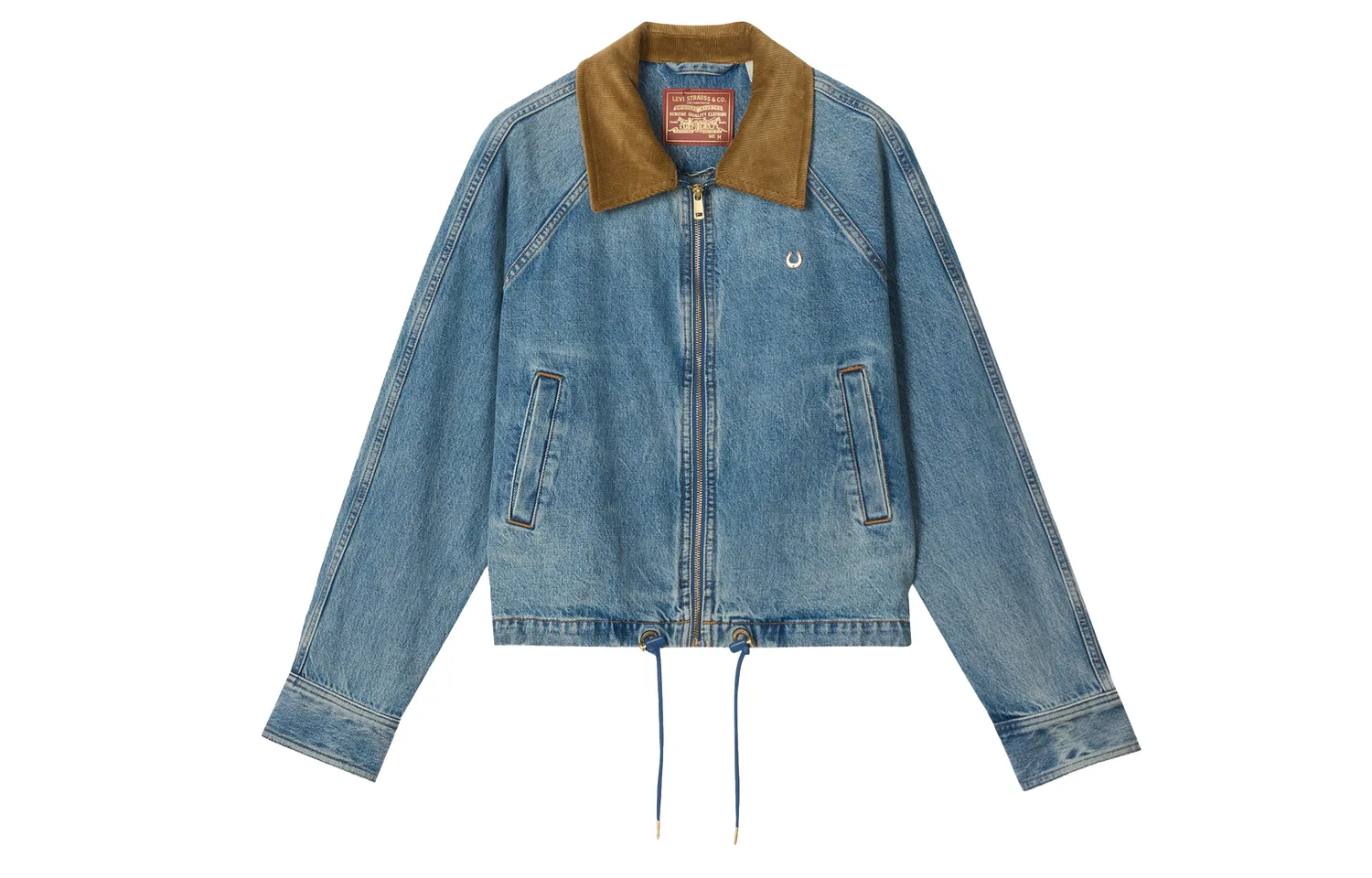 Levis Куртка Year Of The Horse Limited Collection, женская, синяя, с лацканами, средняя, для работы