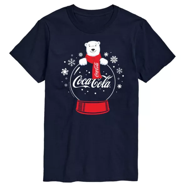 

Мужская футболка Coca-Cola с изображением полярного медведя и снежного шара Licensed Character, синий