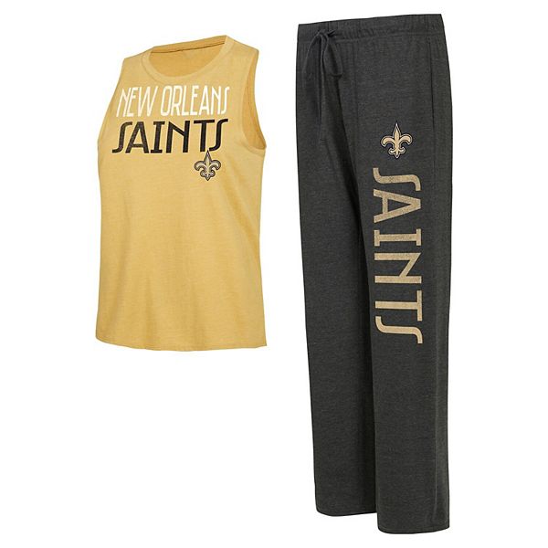 

Женский сет lounge из майки muscle и брюк concepts sport black/gold new orleans saints Unbranded