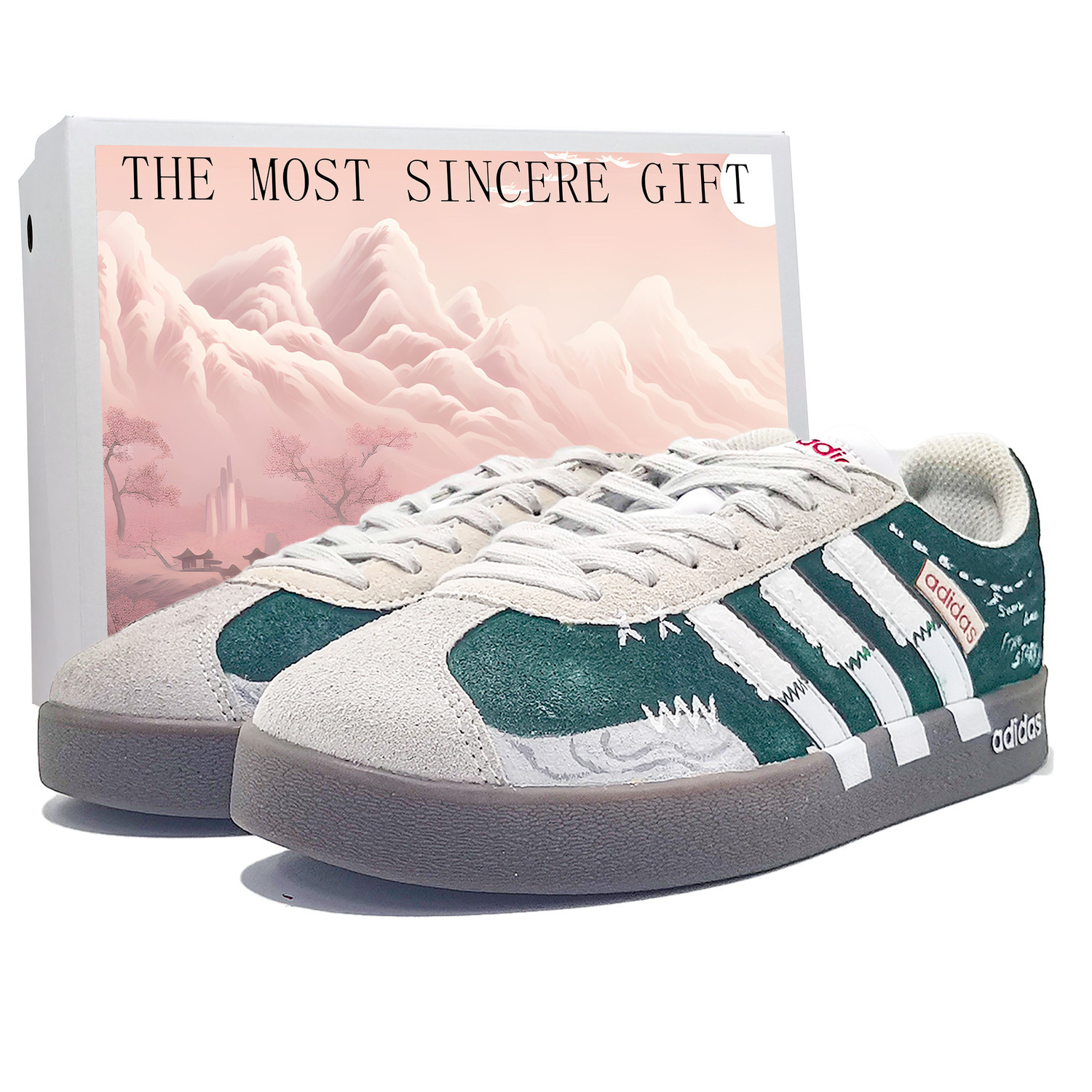 

Adidas VL COURT 2.0 устойчивые к истиранию лоу-топ скейтборд кроссовки унисекс серо-зеленый, цвет Gray Green