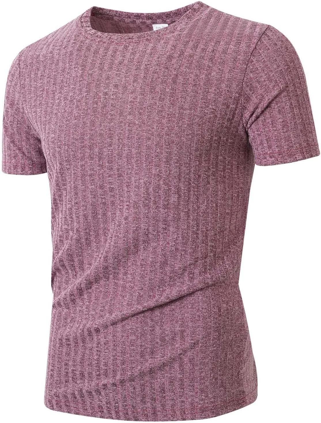 Мужская футболка с ребристым узором, короткий рукав, slim fit — фото 4