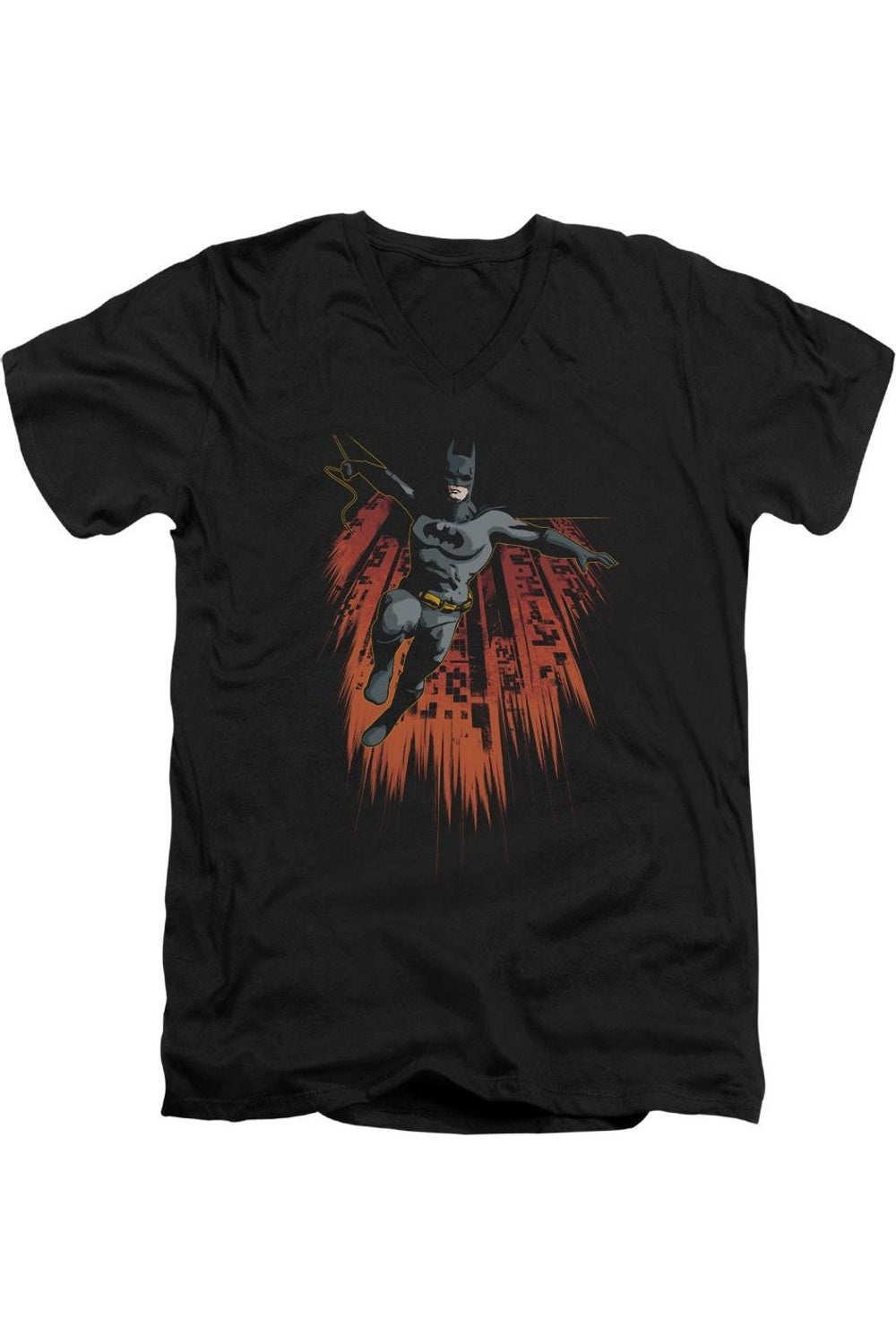 

Футболка Batman Majestic с коротким рукавом и V-образным вырезом для взрослых из премиального хлопка / футболка Gildan, черный