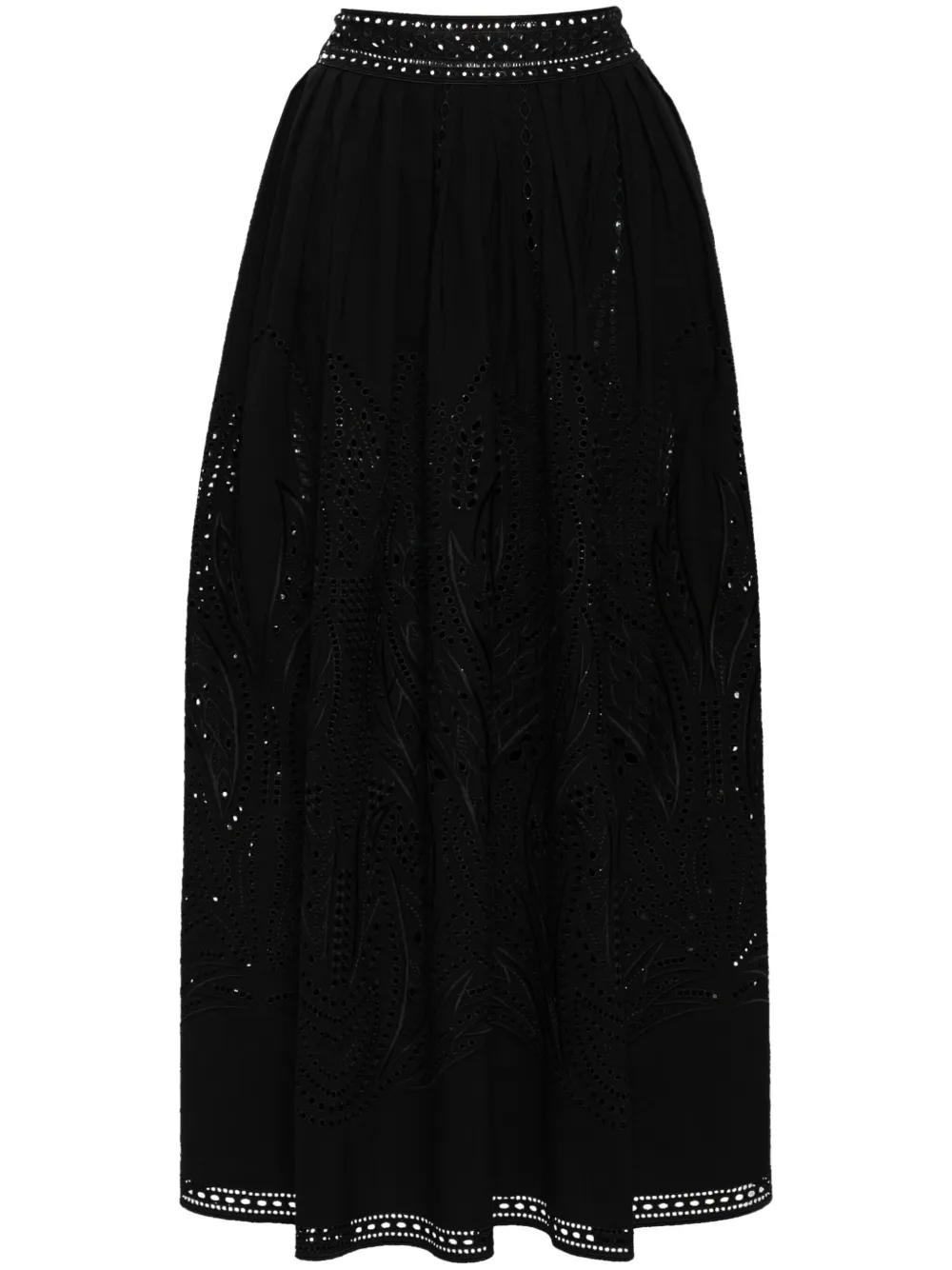 

Кружевная юбка макси Alberta Ferretti, черный
