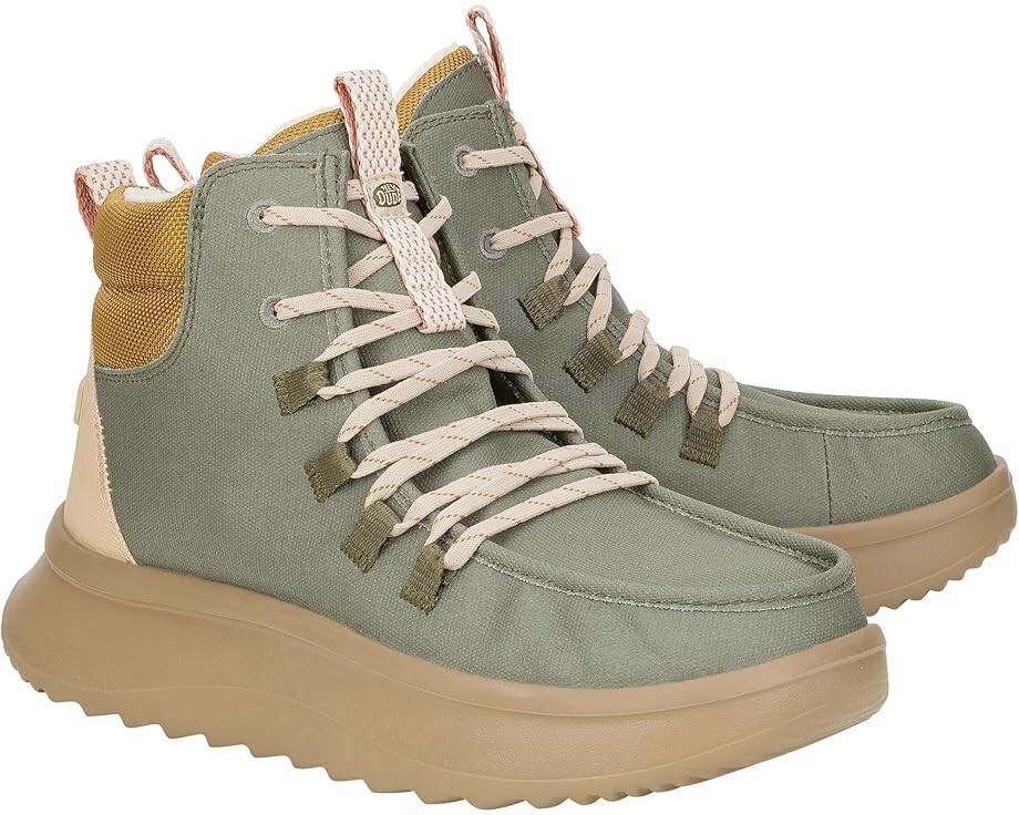 

Ботинки Hey Dude Wendy Peak Apres Coated Twill, оливковый