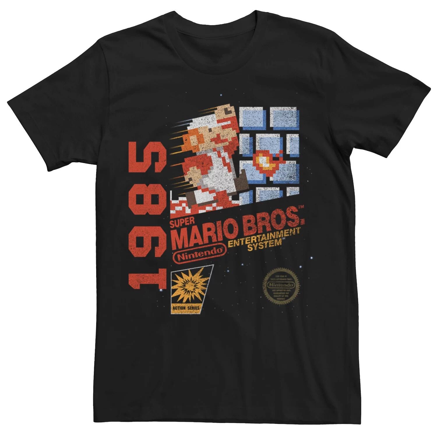 

Мужская классическая футболка Super Mario Bros 85 NES Licensed Character