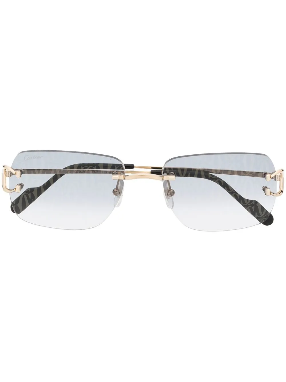 

Солнцезащитные очки с узором на линзах Cartier Eyewear, золотой