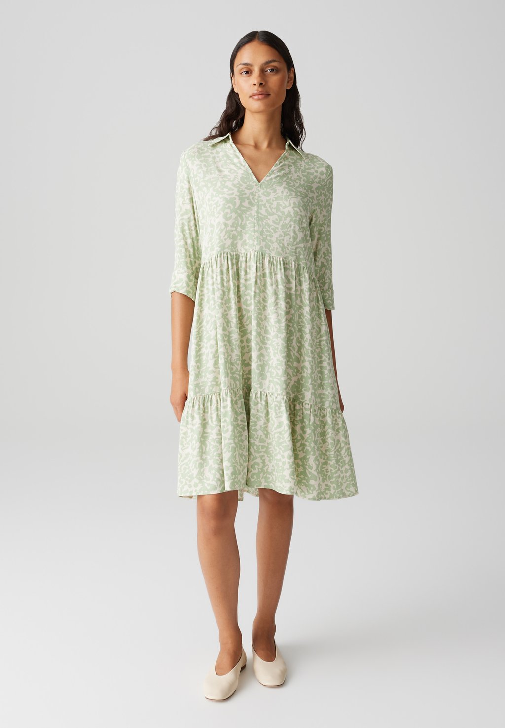 

Повседневное платье REGULAR A-LINIE 3/4 SLEEVE PRINT VOLANTS OPUS, зеленый