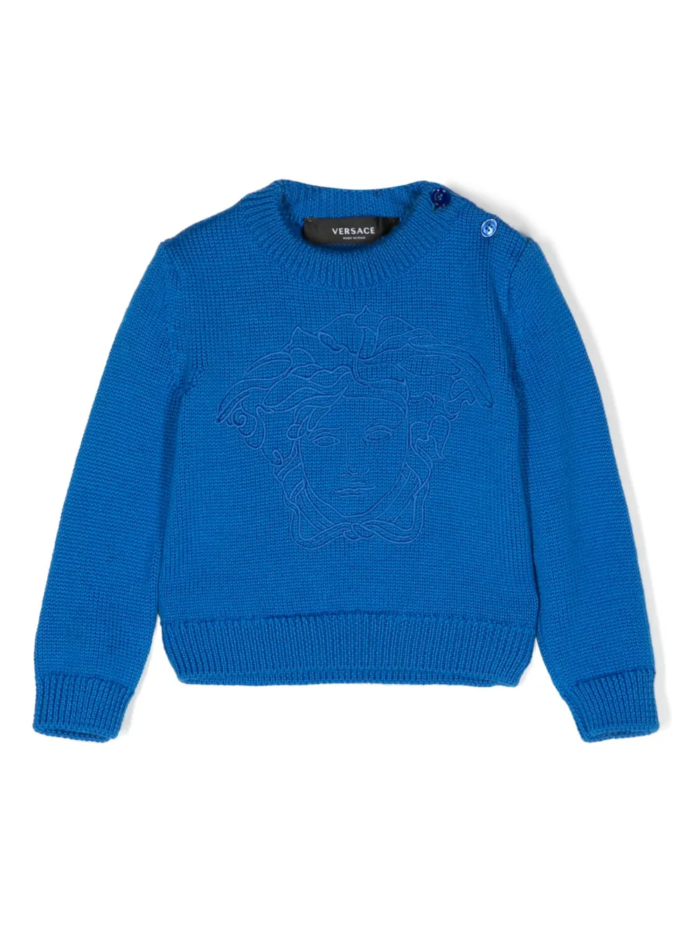 

Джемпер с вышивкой Medusa Versace Kids, синий