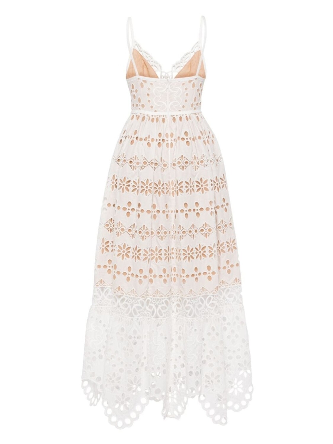 

Платье макси с V-образным вырезом и вышивкой Elie Saab, белый