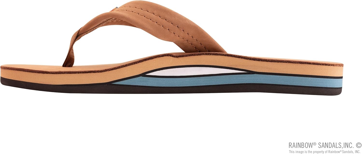 Мужские сандалии Rainbow с двойным слоем кожи и поддержкой свода стопы Rainbow Sandals, синий — фото 2