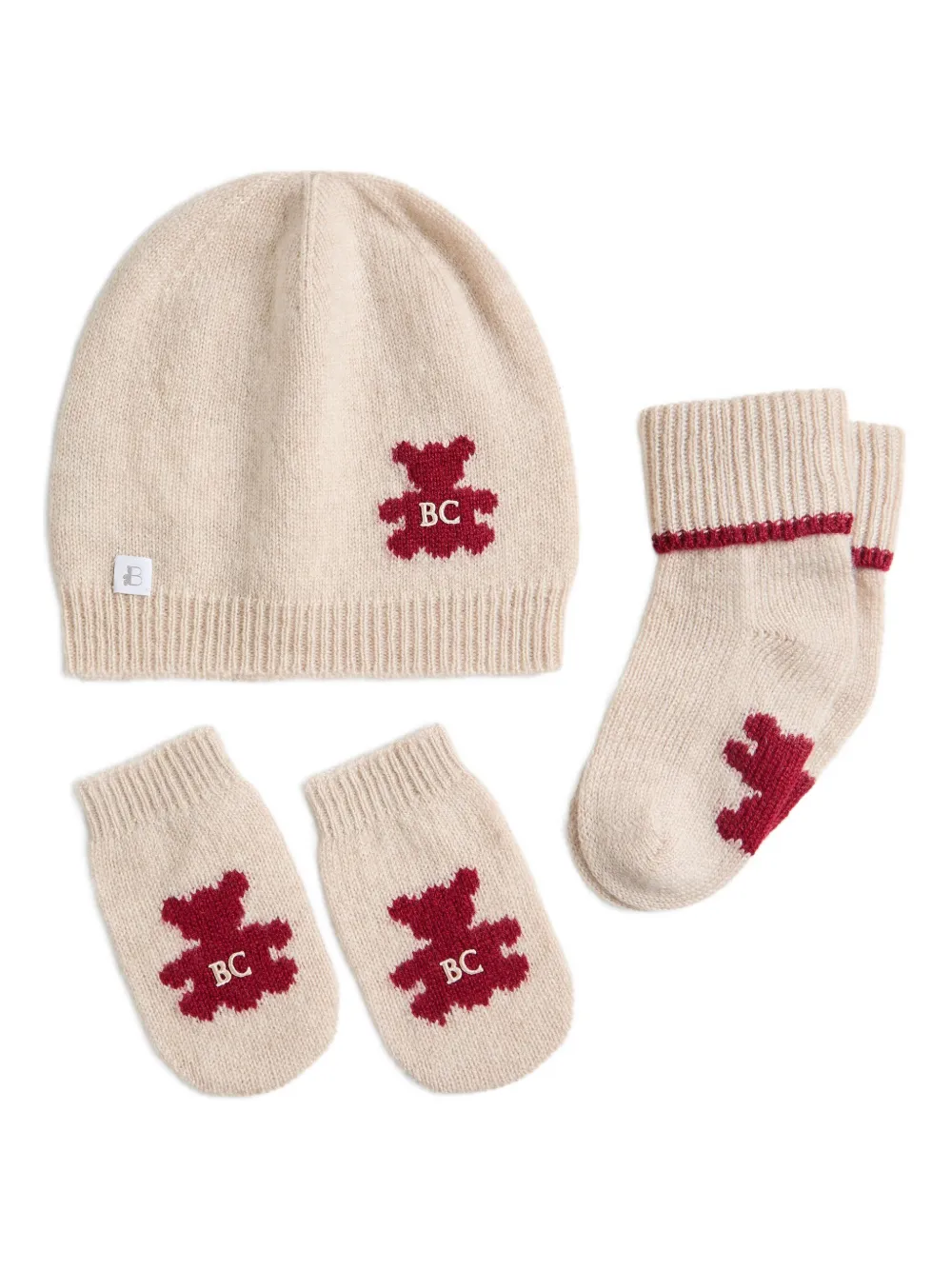 

Шапка-бини Bernie (набор из трех штук) Brunello Cucinelli Kids, нейтральный