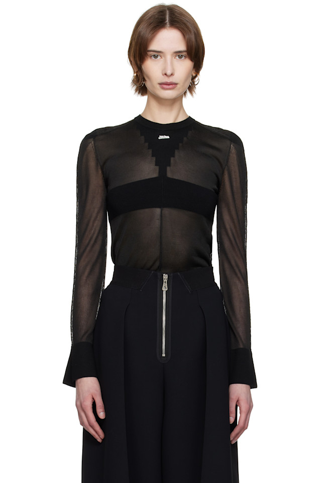 

Свитер с вязаным логотипом Jean Paul Gaultier, черный