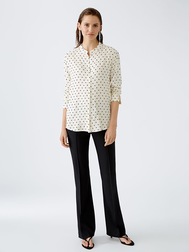 

Блуза Oui Bluse, цвет Creme/Schwarz