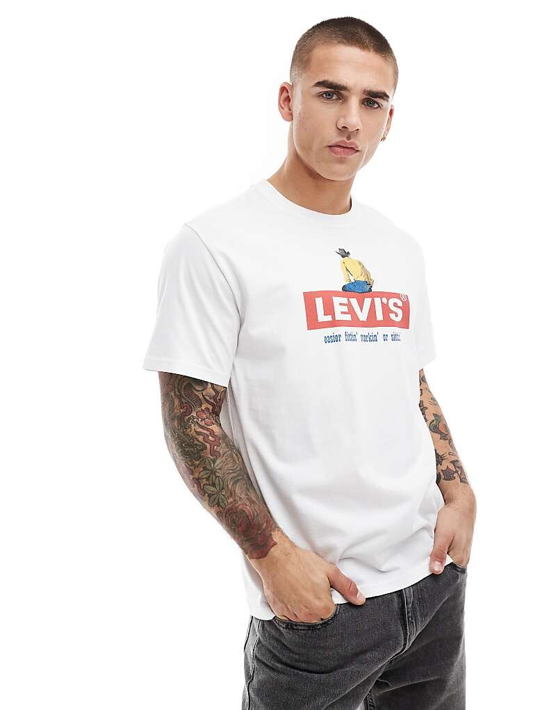 

Levi's – белая свободная футболка с логотипом в ковбойской рамке