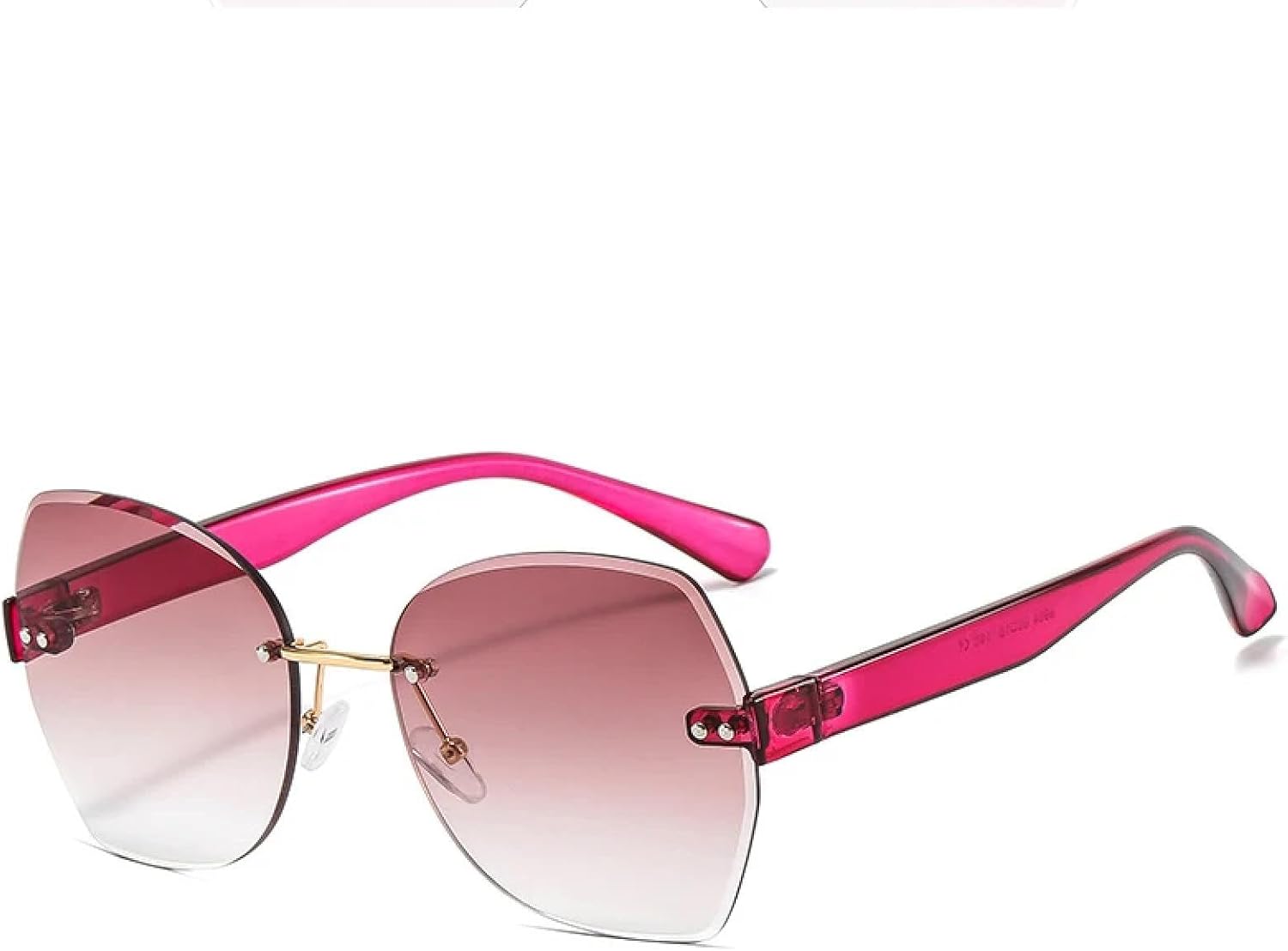 

Винтажные солнцезащитные очки без оправы для женщин и мужчин, модные, роскошные, в стиле панк, летние, для путешествий, с защитой от УФ-излучения UV400 TKKTLLT, Rose Gradient Red