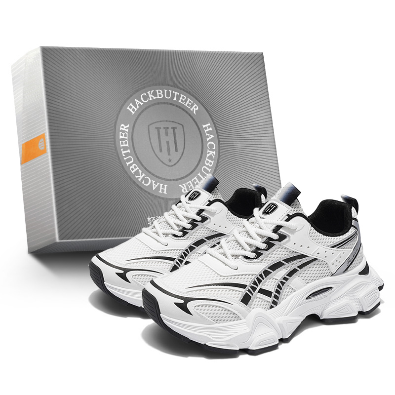 

Низкие массивные кроссовки мужские. Коробка в комплекте HACKBUTEER, White (Box)