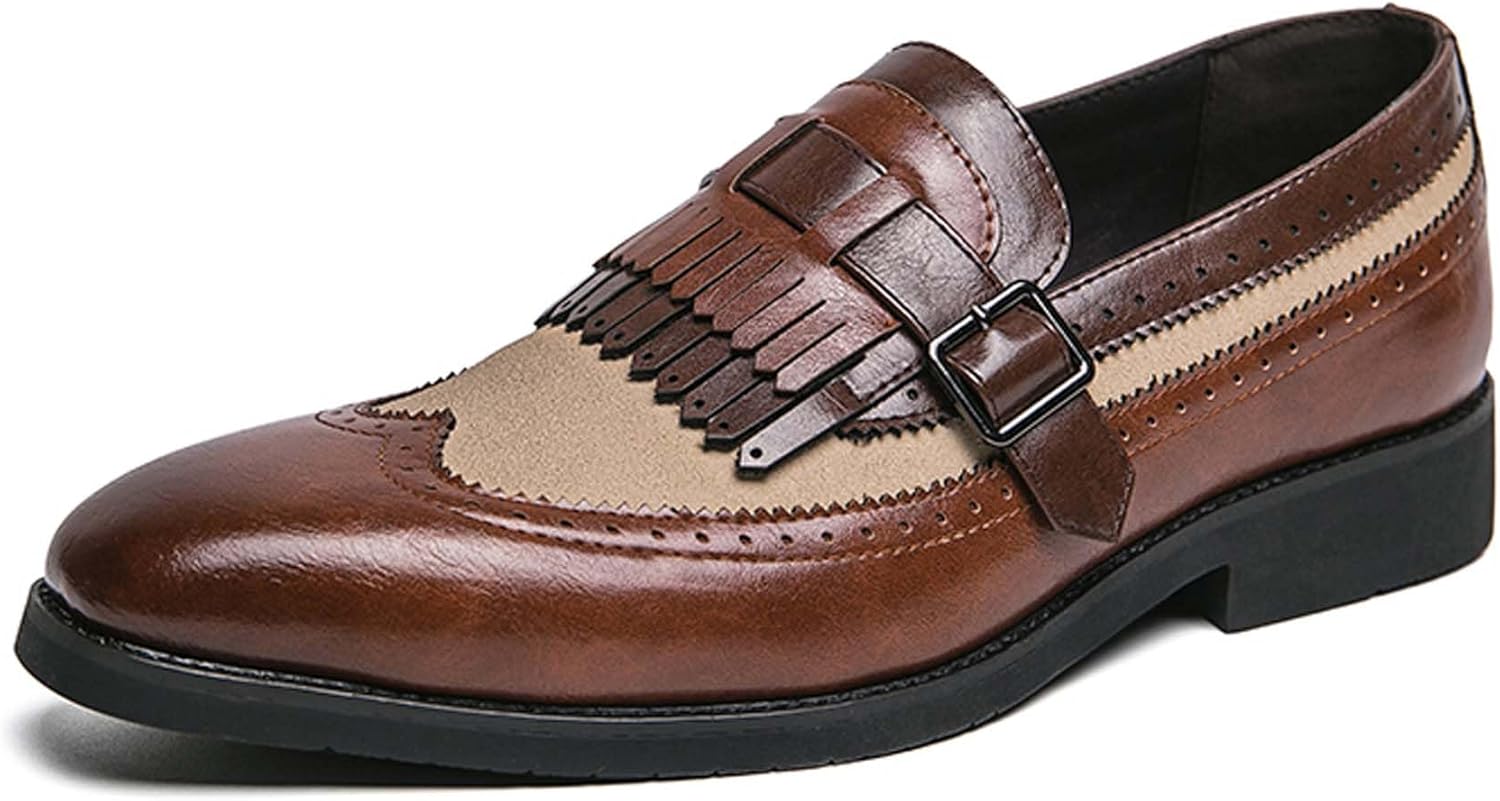 

Мужские классические лоферы, модная городская деловая повседневная обувь, легкие нескользящие туфли для ходьбы, офисная униформа, костюмы для банкетов, кожаные туфли Generic, коричневый