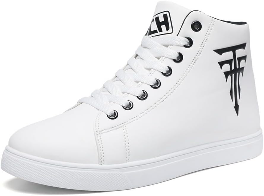 

Мужские кроссовки Tazimall с круглым носком и высокой пяткой, повседневные, на шнуровке, для скейтборда, черный