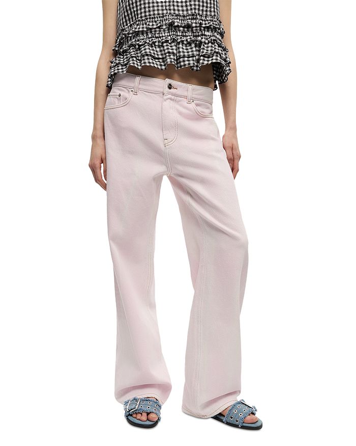 

Овердайдовые джинсы Izey в цвете Chalk Pink GANNI, розовый