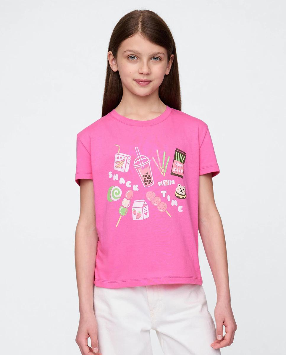 

Футболка с коротким рукавом и круглым вырезом для девочек Gap, цвет Rosa