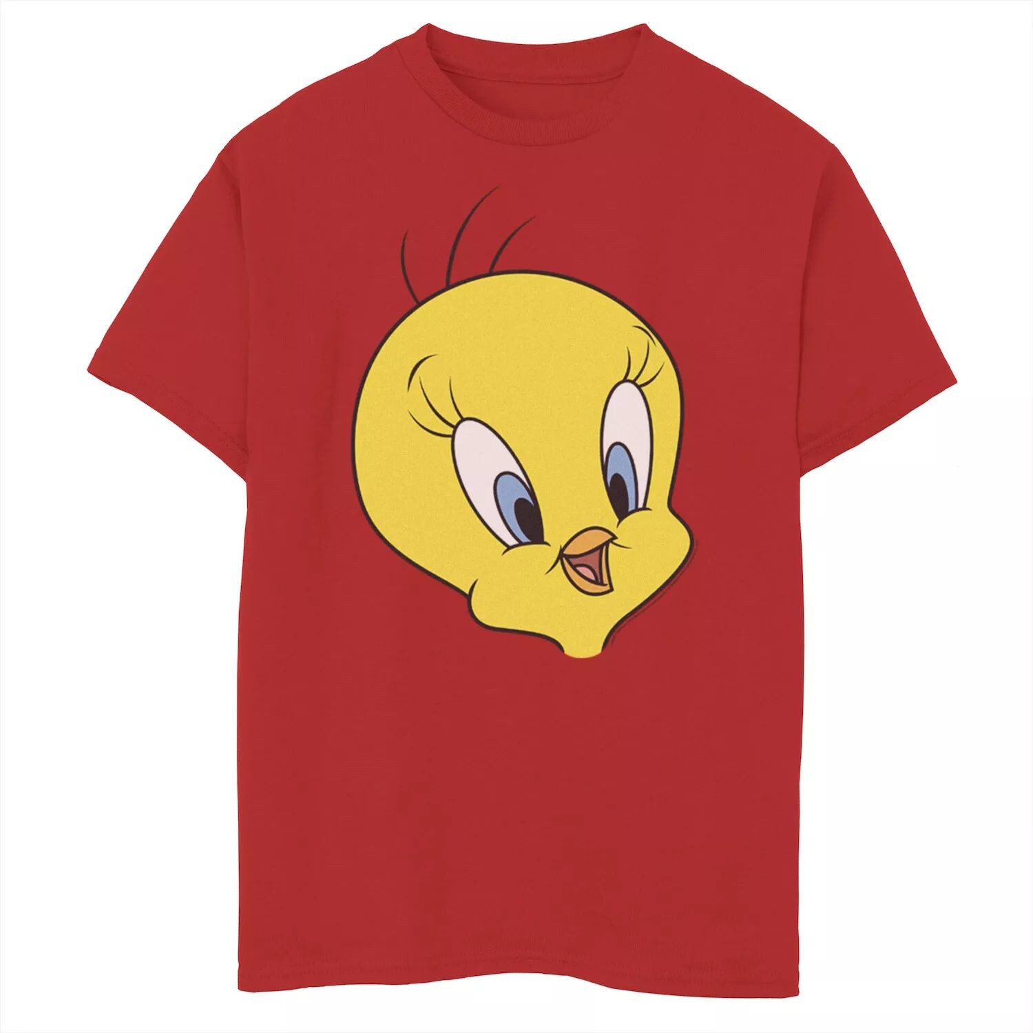 

Футболка с изображением большого лица Looney Tunes Tweety Bird для мальчиков 8–20 лет Licensed Character, красный