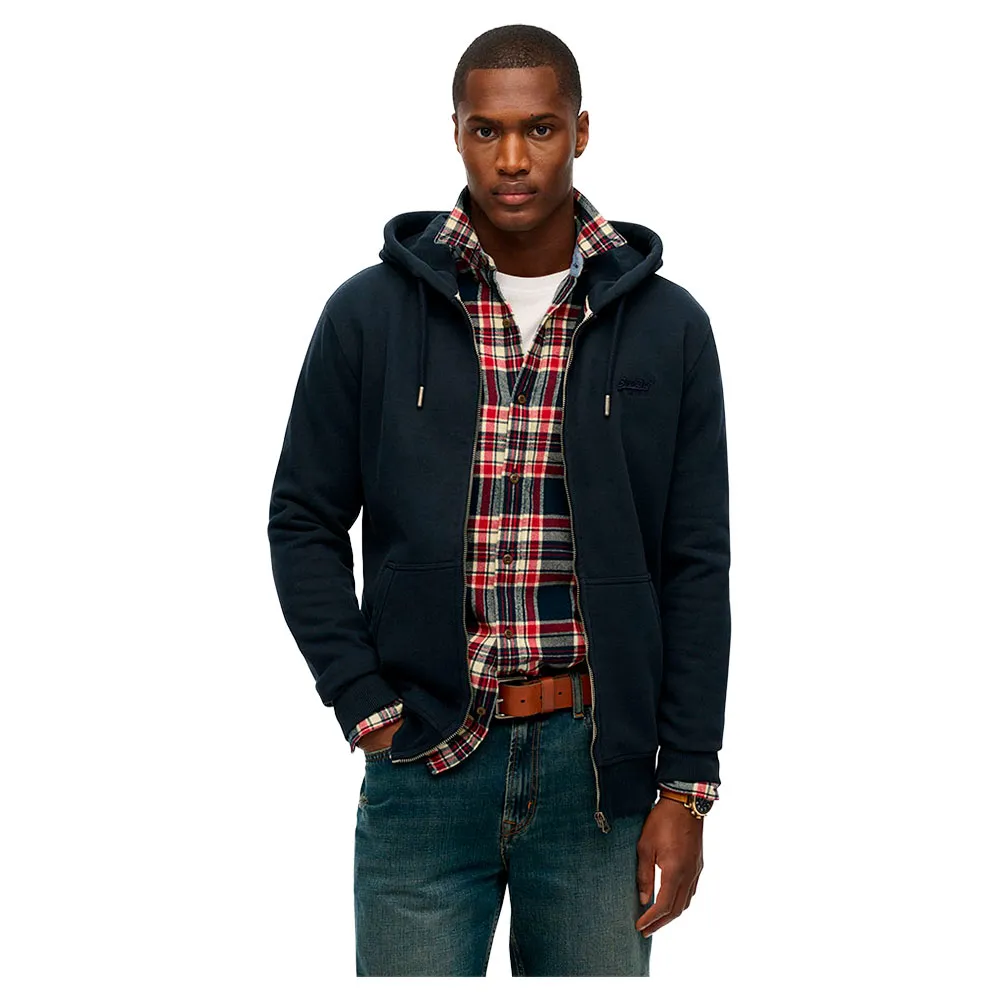 

Толстовка Superdry Essentials Logo M2014128B full zip, синий