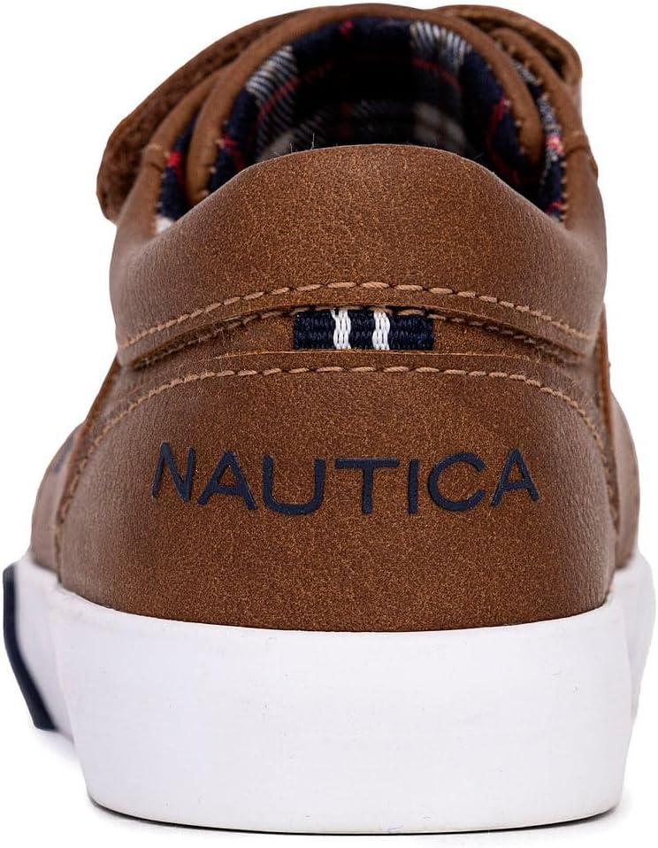 Детские кроссовки Nautica с регулируемыми ремешками, Удобные повседневные кеды для мальчиков и девочек, малышей и маленьких детей, Tan-berrian — фото 3